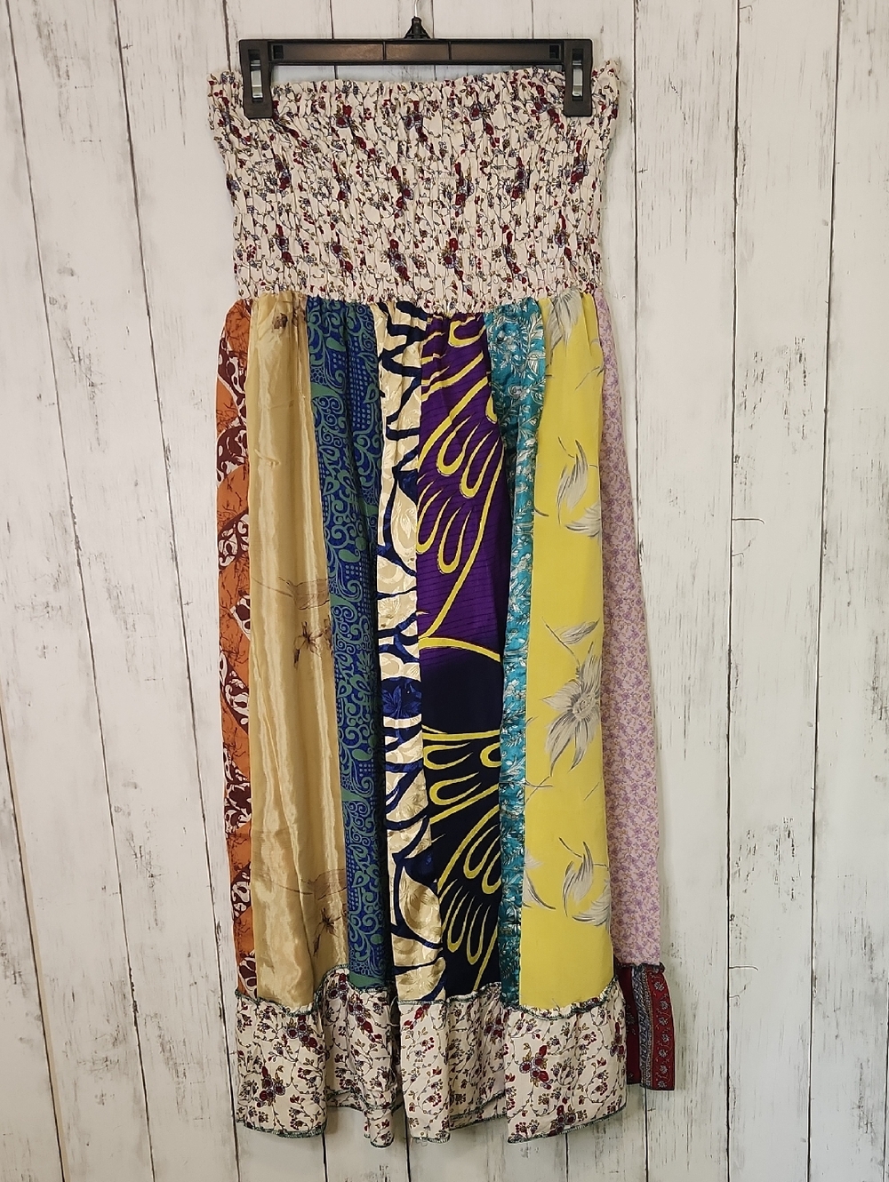 Junglee Billee Patchwork Boho Maxi Skirt / Strapless Dress | One Size